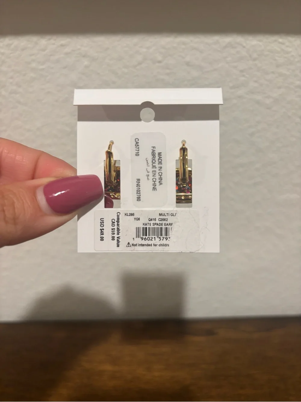 kate spade multicolor glitter square drop earrings - Picture 6 of 6